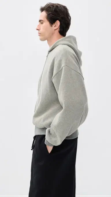Fear of god Signature Classic Full Zip Hoodie Concrete Heather/Dark Concrete S | Thumbnail 5