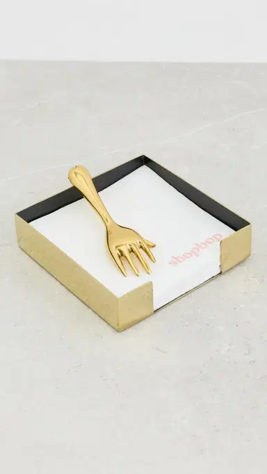 Jonathan Adler Eve Cocktail Napkin Holder Brass One Size | Thumbnail 2