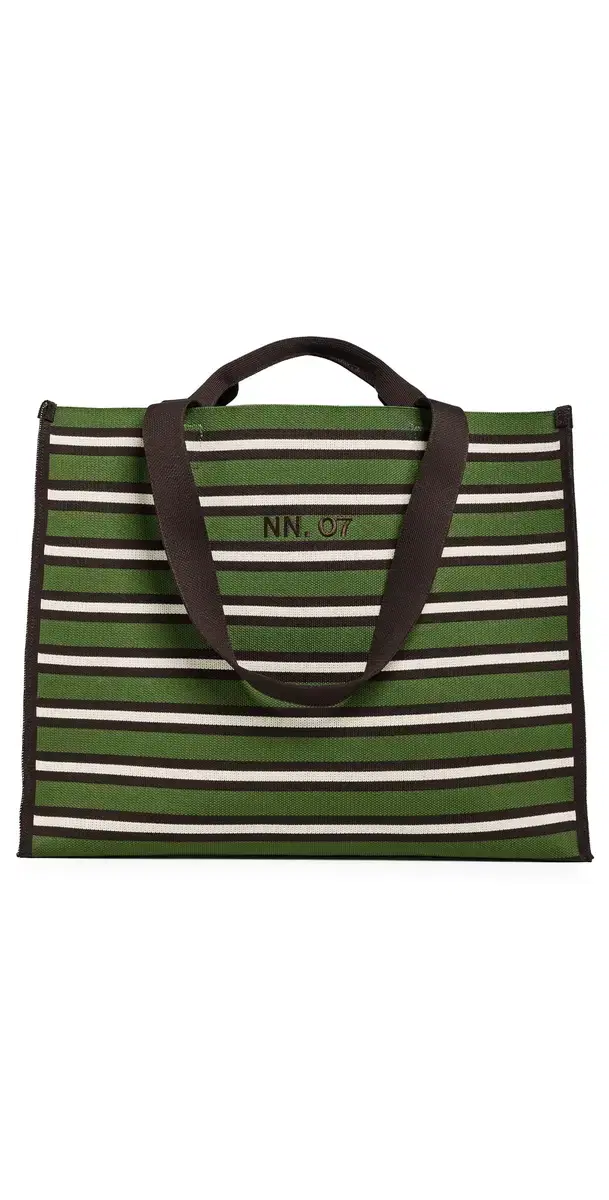 NN07 Striped Market Tote Green Stripe One Size