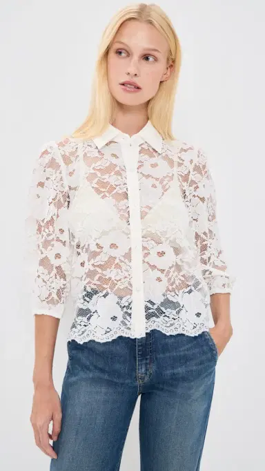 Generation Love Tammy Mesh Lace Shirt White | Thumbnail 2