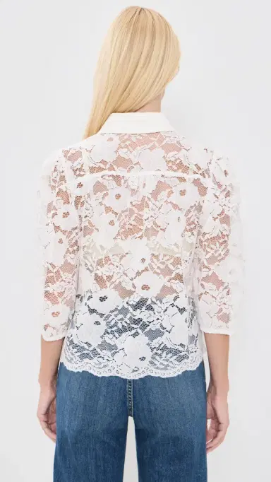 Generation Love Tammy Mesh Lace Shirt White | Thumbnail 3