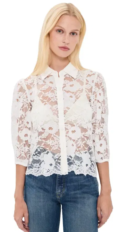 Generation Love Tammy Mesh Lace Shirt White | Thumbnail 1