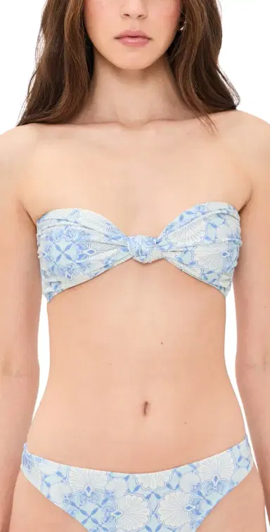 Shani Shemer Barbara Bikini Top Aqua hell Print | Thumbnail 1