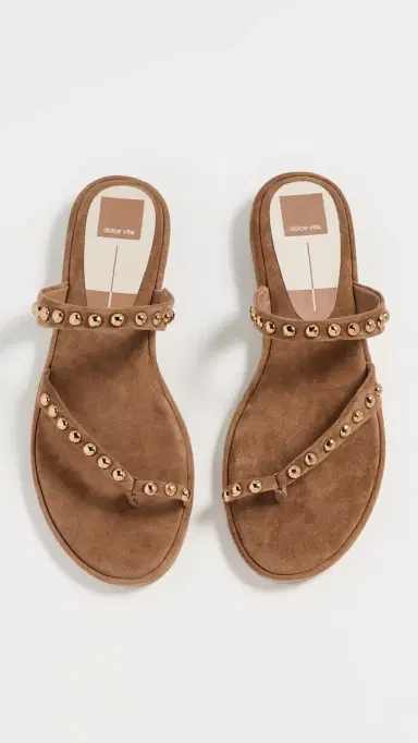 Dolce Vita Amary Stud Sandals Light Brown Suede | Thumbnail 5