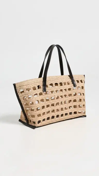 Staud Christos Mini Tote Raffia Crochet | Thumbnail 4