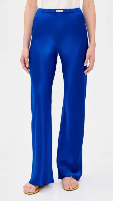 Comme Si Silk Bias Pants Blue | Thumbnail 2