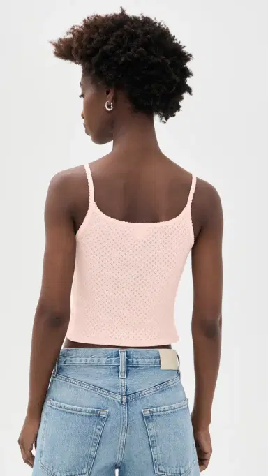 RE/DONE Jolie Tank Pink Salt Honeycomb M | Thumbnail 3