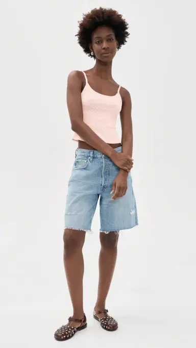 RE/DONE Jolie Tank Pink Salt Honeycomb M | Thumbnail 5
