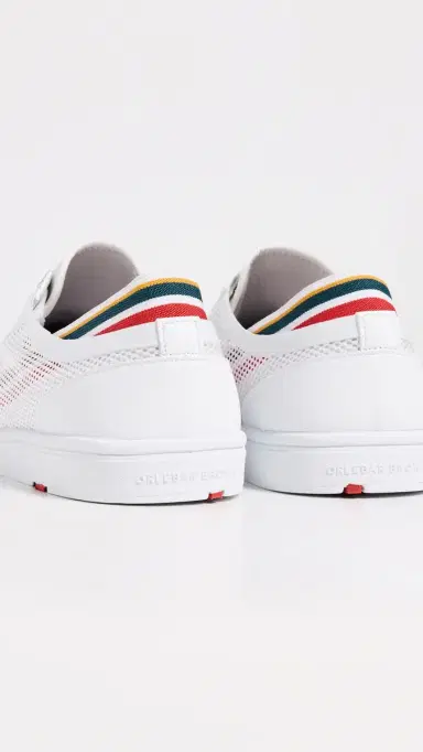 Orlebar Brown Larson OB Stripe You Can Swim In Sneakers White/Orange/Aquamarine 9 | Thumbnail 3
