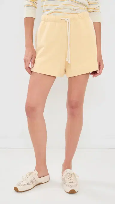DONNI. The tripe Eco-Terry Shorts Butter | Thumbnail 2