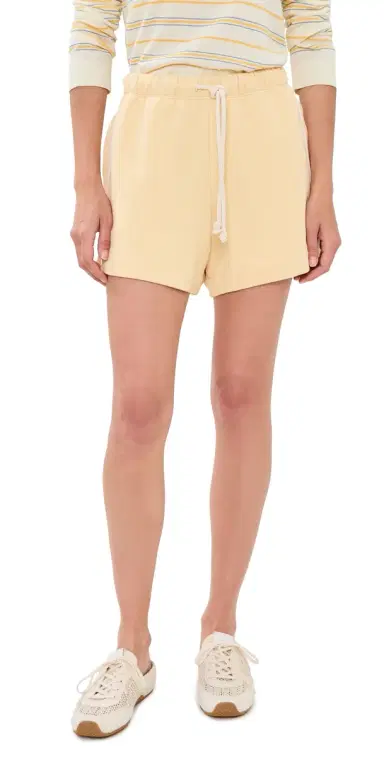 DONNI. The tripe Eco-Terry Shorts Butter | Thumbnail 1