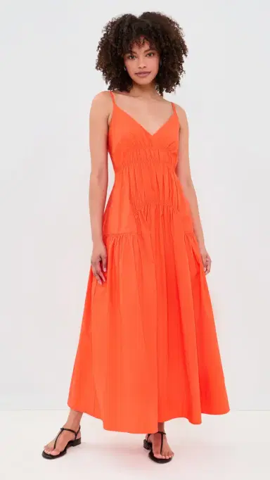 Proenza Schouler White Label ichelyn Dress In Poplin Orange | Thumbnail 2