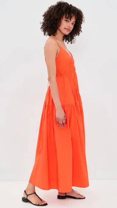 Proenza Schouler White Label ichelyn Dress In Poplin Orange | Thumbnail 4