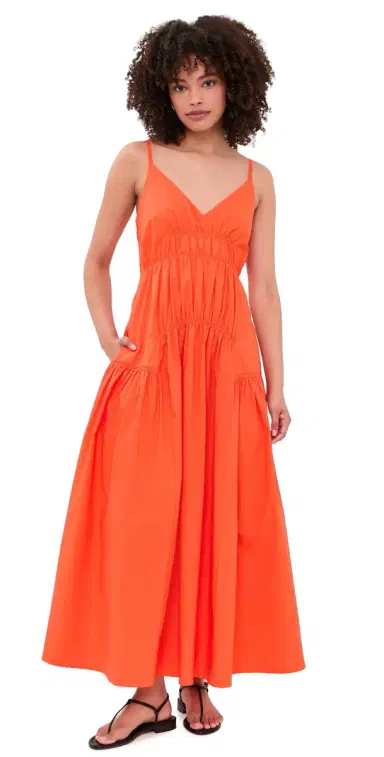 Proenza Schouler White Label ichelyn Dress In Poplin Orange | Thumbnail 1