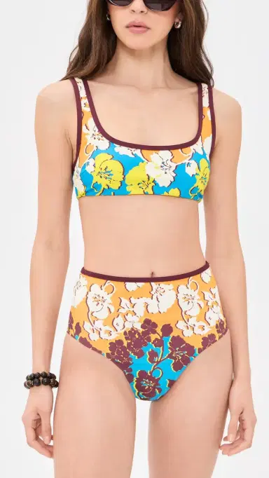 ALÉMAIS plice High Waisted Bikini Bottoms Multi | Thumbnail 4