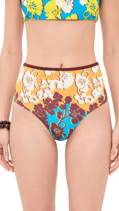 ALÉMAIS plice High Waisted Bikini Bottoms Multi | Thumbnail 6