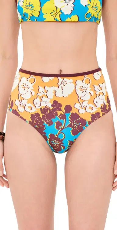 ALÉMAIS plice High Waisted Bikini Bottoms Multi | Thumbnail 1