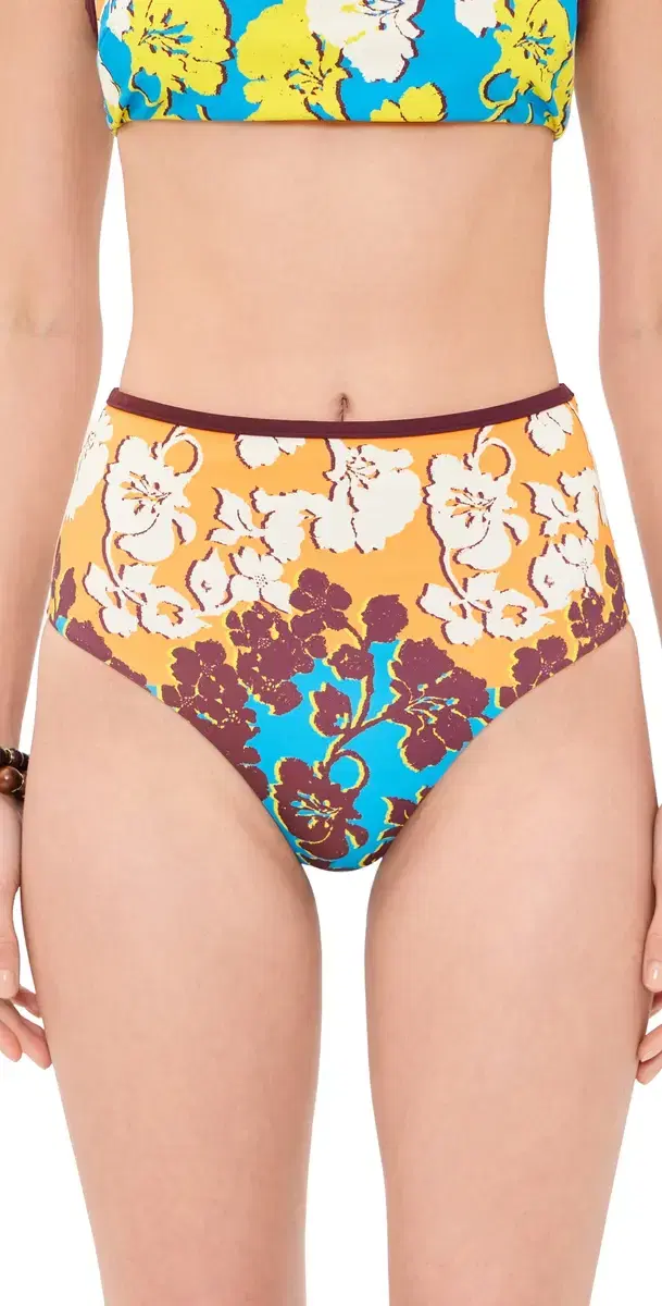 ALÉMAIS plice High Waisted Bikini Bottoms Multi