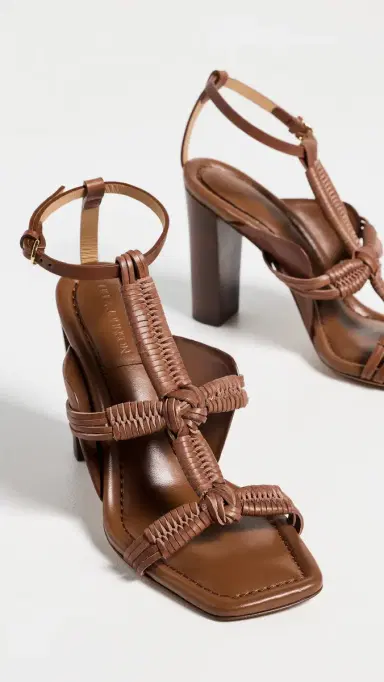 Ulla Johnson Aiko Macrame High Heels Chestnut | Thumbnail 5