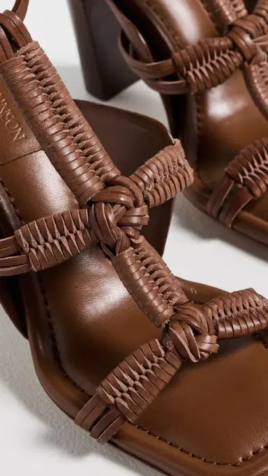 Ulla Johnson Aiko Macrame High Heels Chestnut | Thumbnail 6