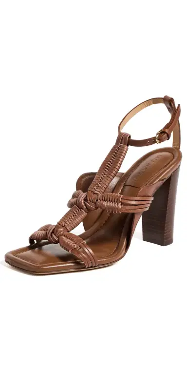 Ulla Johnson Aiko Macrame High Heels Chestnut | Thumbnail 1