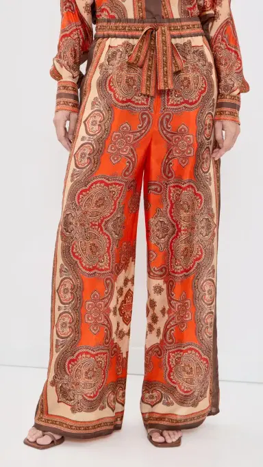 Zimmermann Mahon Relaxed Pants Tangerine Paisley | Thumbnail 2