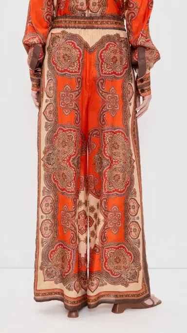 Zimmermann Mahon Relaxed Pants Tangerine Paisley | Thumbnail 3