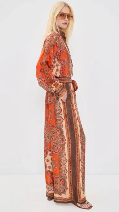 Zimmermann Mahon Relaxed Pants Tangerine Paisley | Thumbnail 4