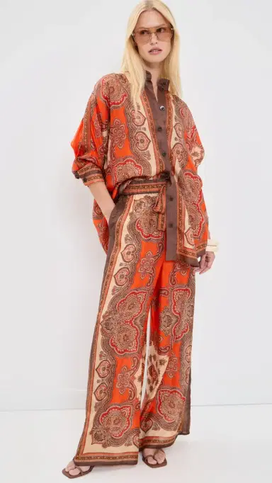 Zimmermann Mahon Relaxed Pants Tangerine Paisley | Thumbnail 5