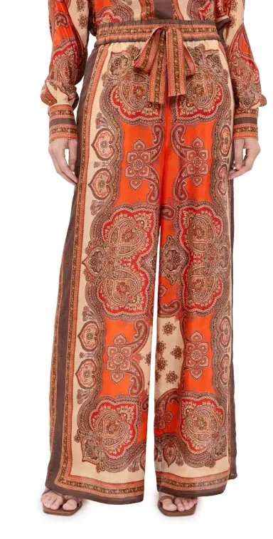 Zimmermann Mahon Relaxed Pants Tangerine Paisley | Thumbnail 1