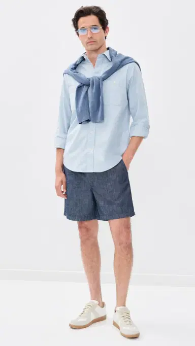 NN07 Gregor Chambray Shorts 6 edium Rinse | Thumbnail 5