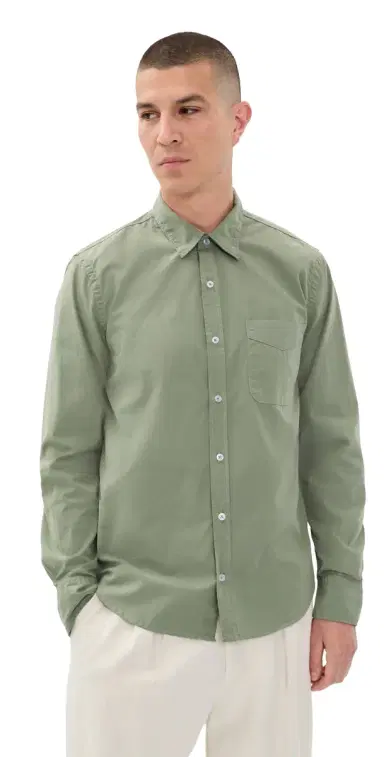 Save Khaki Poplin Standard Button Down Shirt | Thumbnail 1 Save Khaki Poplin Standard Button Down Shirt | Thumbnail 1