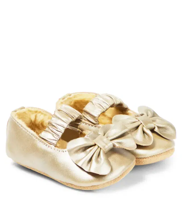 DONSJE Baby Neni metallic leather ballet flats