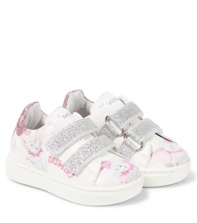 Monnalisa Baby Dumbo glitter sneakers