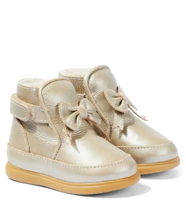 DONSJE Baby Cemilla metallic leather booties