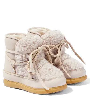 Donsje Baby Ceysa teddy and leather booties | Thumbnail 1