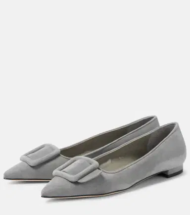 Manolo Blahnik Maysalepumpflat suede ballet flats | Thumbnail 2