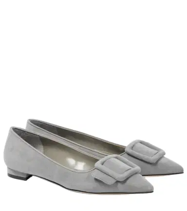 Manolo Blahnik Maysalepumpflat suede ballet flats | Thumbnail 1