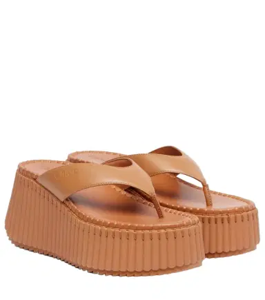 Chloé Chloé Nama 80 leather platform thong sandals | Thumbnail 1
