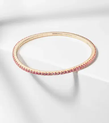 Bucherer Fine Jewellery Stretchy 18kt rose gold tennis bracelet with sapphires | Thumbnail 4