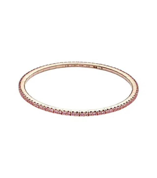 Bucherer Fine Jewellery Stretchy 18kt rose gold tennis bracelet with sapphires