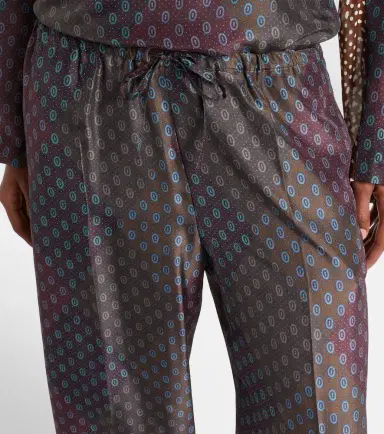 Dries Van Noten Printed silk satin straight pants | Thumbnail 3