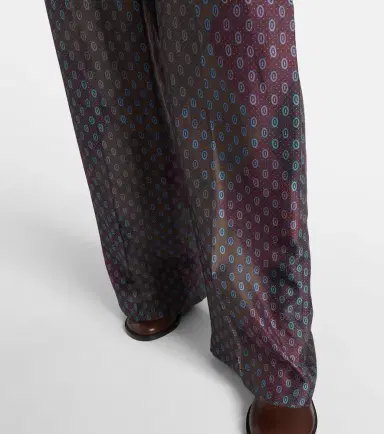 Dries Van Noten Printed silk satin straight pants | Thumbnail 4