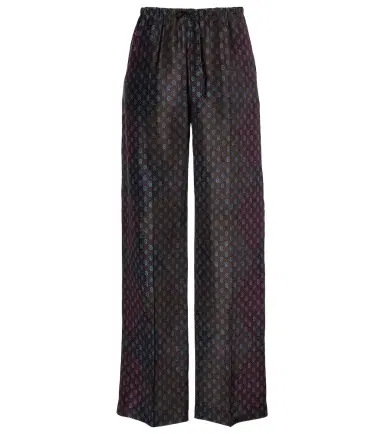 Dries Van Noten Printed silk satin straight pants | Thumbnail 1