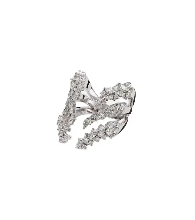 Yeprem Y-Not 18kt white gold ring with diamonds