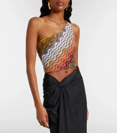 Missoni One-shoulder lamé crop top | Thumbnail 5