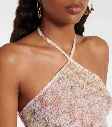 Missoni Zigzag halterneck lamé crop top | Thumbnail 3 Missoni Zigzag halterneck lamé crop top | Thumbnail 3