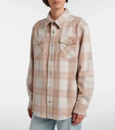 God’s True Cashmere Champagne Tartan cashmere shirt with emerald | Thumbnail 4 God’s True Cashmere Champagne Tartan cashmere shirt with emerald | Thumbnail 4