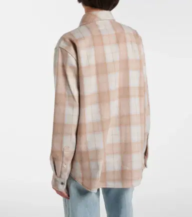God’s True Cashmere Champagne Tartan cashmere shirt with emerald | Thumbnail 5 God’s True Cashmere Champagne Tartan cashmere shirt with emerald | Thumbnail 5