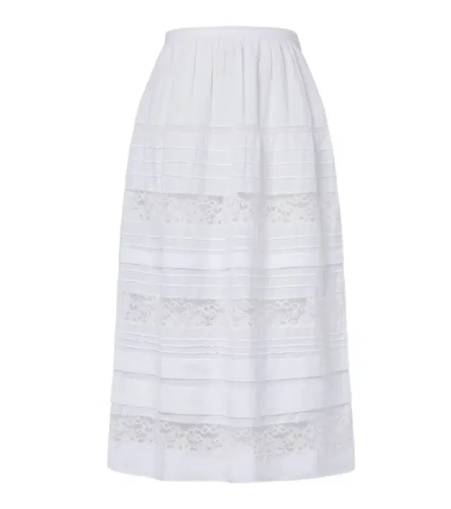 Dôen Sidra lace-trimmed ramie midi skirt